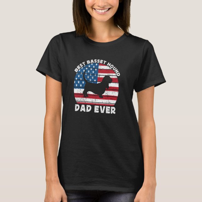 Camiseta Bastante Hound Dad Para Hombres Bandera Norteameri (Anverso)
