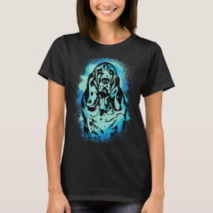 Camiseta Bastante Hound Paint Blue Design Dog Mom Dad