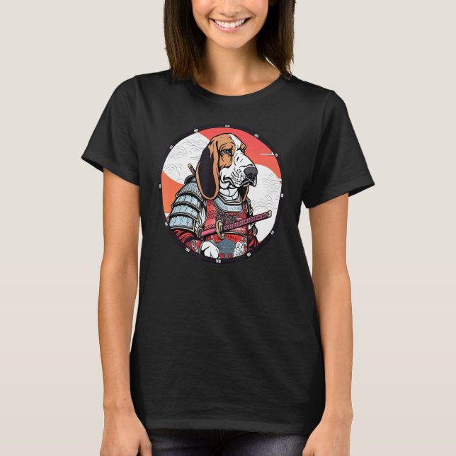 Camiseta Bastante Hound Samurai Funny Perro Guerrero (Anverso)