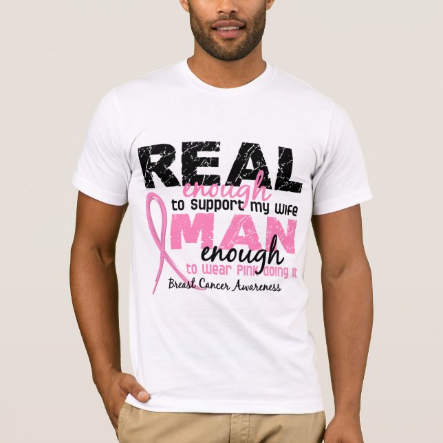Camiseta Bastante real hombre bastante cáncer de pecho de (Anverso)
