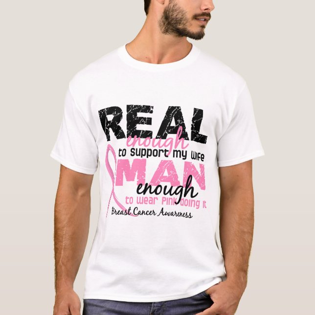 Camiseta Bastante real hombre bastante cáncer de pecho de (Anverso)