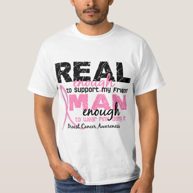 Camiseta Bastante real hombre bastante cáncer de pecho del (Anverso)