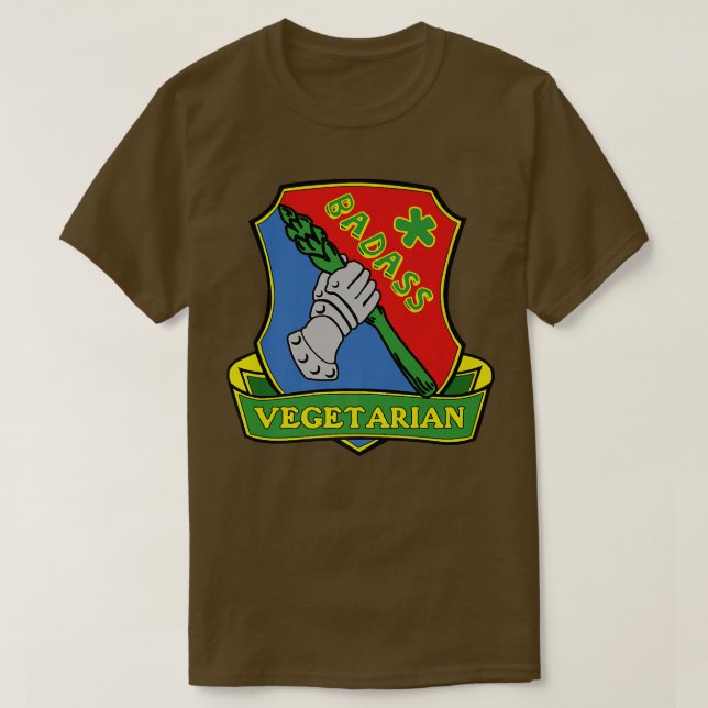 Camiseta Bastante vegetariano (escudo) divertido y fresco a (Diseño del anverso)