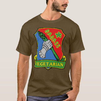Camiseta Bastante vegetariano (escudo) divertido y fresco a