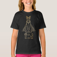 Bastet con nombre en jeroglíficos y pirámide de Eg