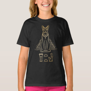 Camiseta Bastet con nombre en jeroglíficos y pirámide de Eg