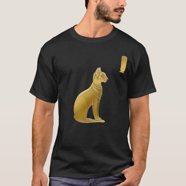 Camiseta Bastet dorado - Diosa gata egipcia (Anverso)