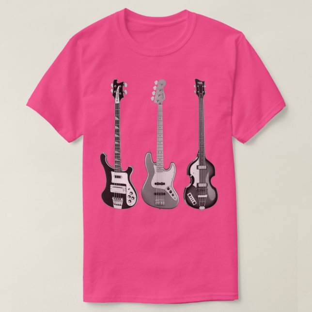 Camiseta Bastidores Rickenbacker Fender y Hofner (Diseño del anverso)