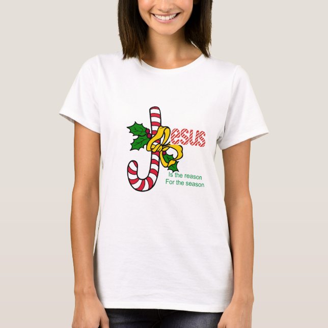Camiseta Bastón de caramelo de Jesús (Anverso)