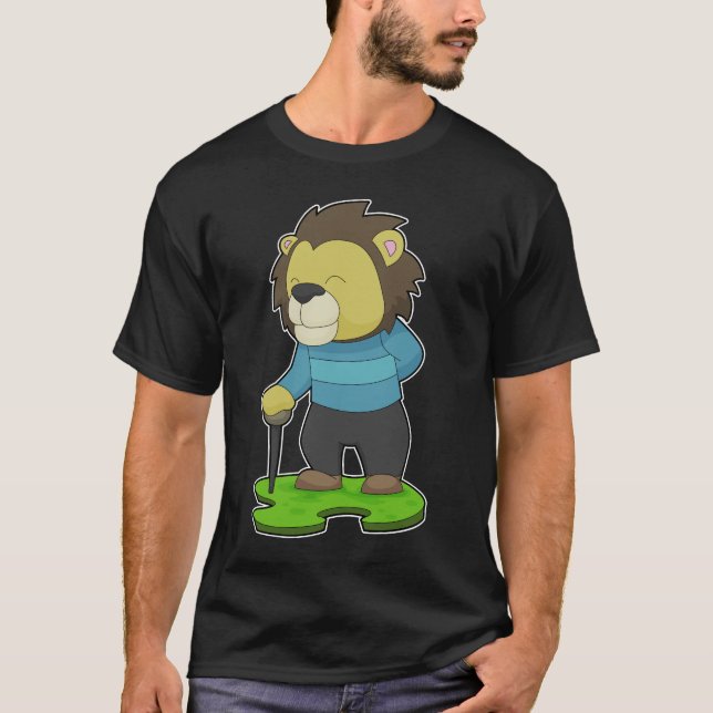 Camiseta Bastón de pensionista león (Anverso)