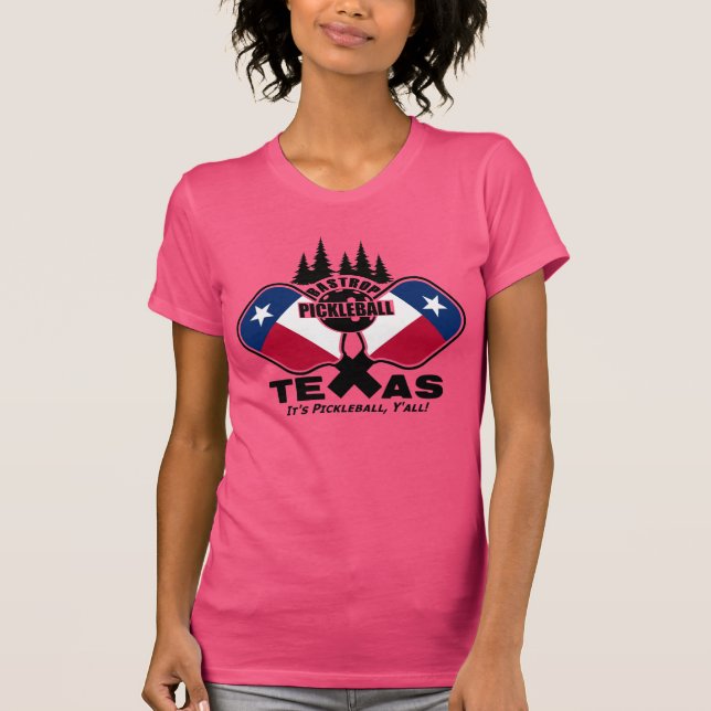 Camiseta Bastrop Pickleball, Texas (camisetas oscuros) T-Sh (Anverso)