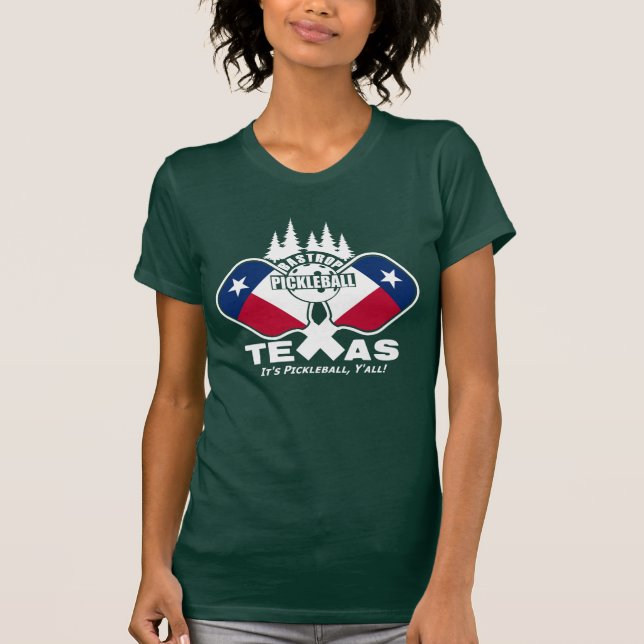 Camiseta Bastrop Pickleball, Texas (camisetas oscuros) T-Sh (Anverso)
