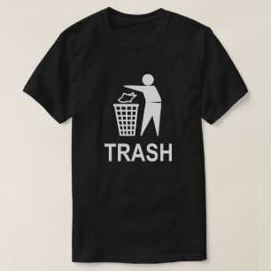 Camiseta Basura blanca Fiesta Basura puede rebanar Papelera