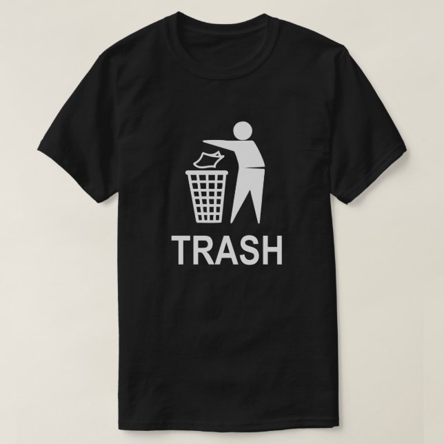 Camiseta Basura blanca Fiesta Basura puede rebanar Papelera (Diseño del anverso)