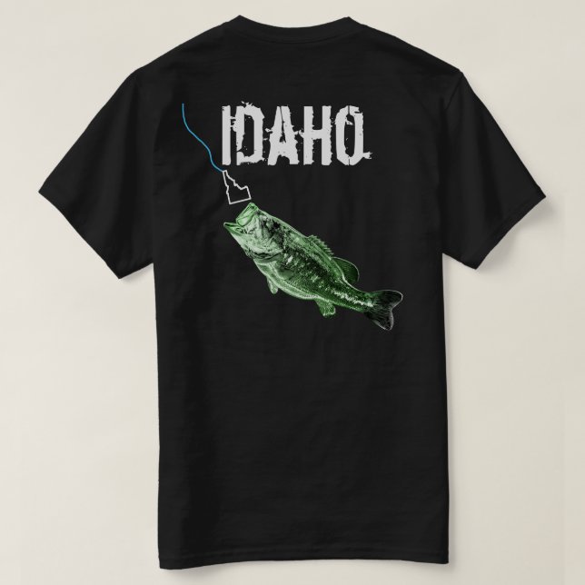 CAMISETA BASURA DE IDAHO - AQUÍ PESCA PESQUERA - CAMINANDO  (Reverso del diseño)