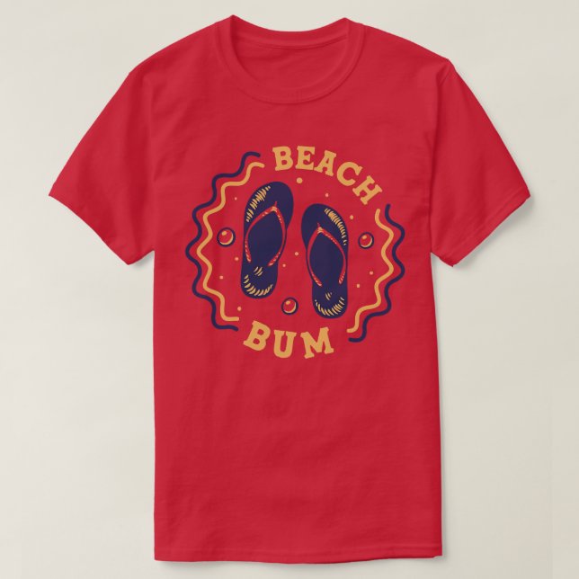 Camiseta Basura de playa Fun Summer Flip Flop Badge 2 (Diseño del anverso)