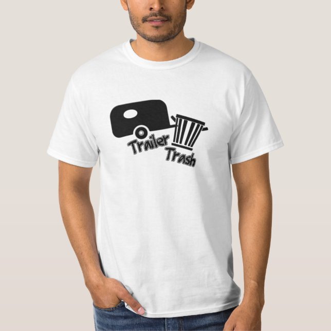 Camiseta ¡Basura del remolque! Iconos de B&W (Anverso)