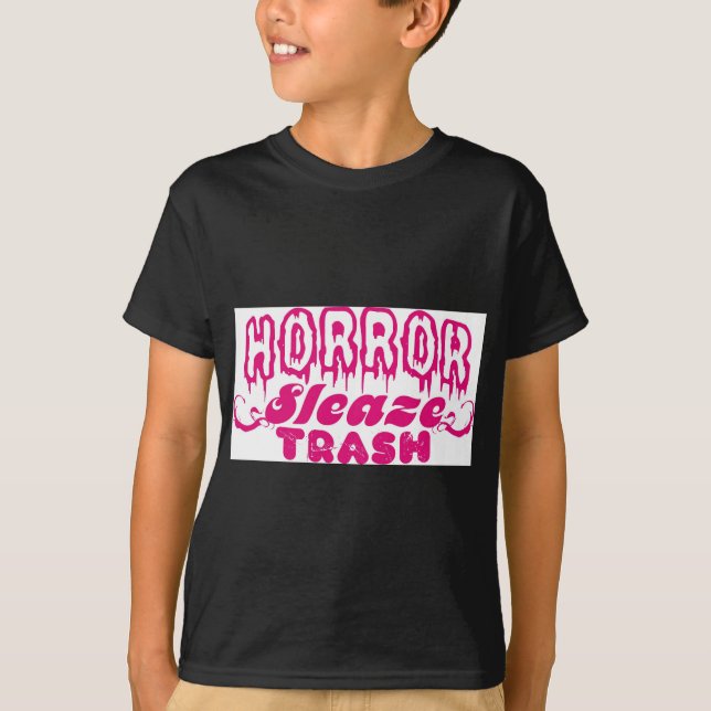 CAMISETA ¡BASURA MERCH DE LA INMORALIDAD DEL HORROR! (Anverso)