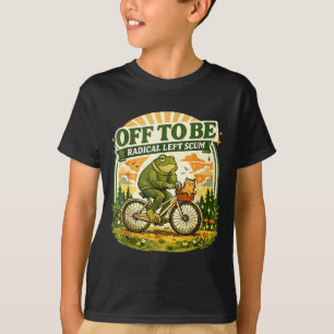 Camiseta Basura radical de izquierda divertido rana y gato