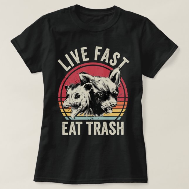 Camiseta Basura Rápida En Vivo Possum Y Raccoon (Diseño del anverso)
