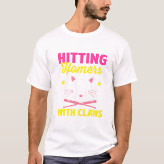 Camiseta Bat Bat de la pelota de softball para el gato de s