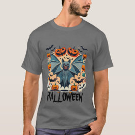 Camiseta Bat con alas abiertas halloween divertido