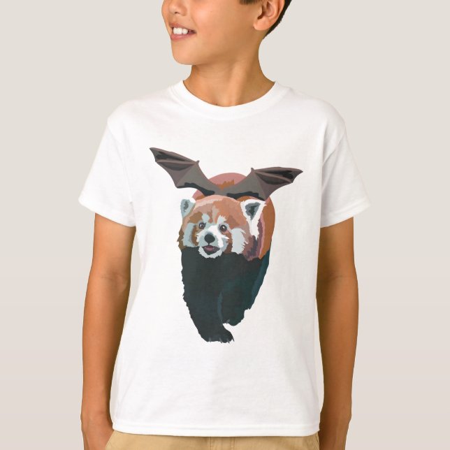 Camiseta Bat de Halloween Red Panda (Anverso)