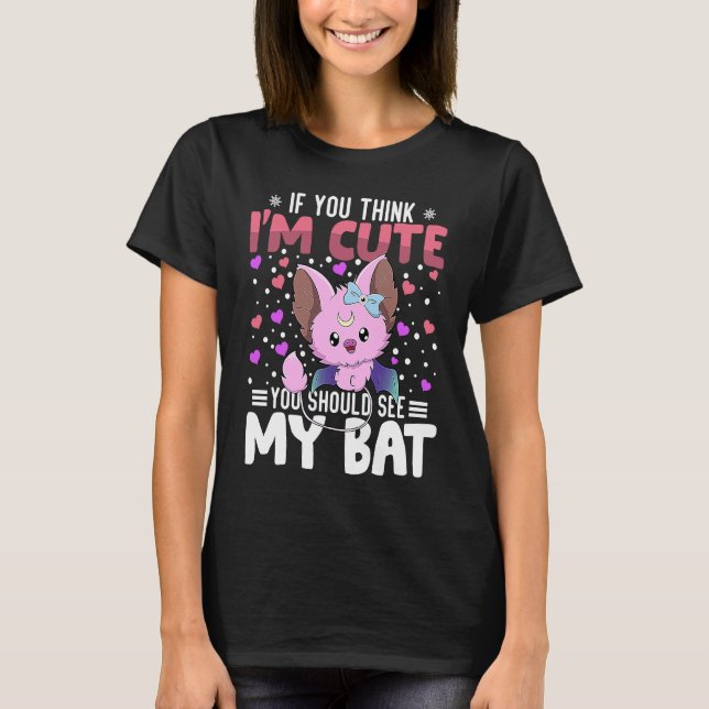 Camiseta Bat Heart Valentine's Day Animal For Womens Kids (Anverso)