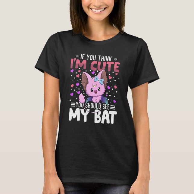 Camiseta Bat Heart Valentine's Day Animal For Womens Kids (Anverso)