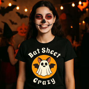Camiseta Bat Sheet Crazy Funny Halloween