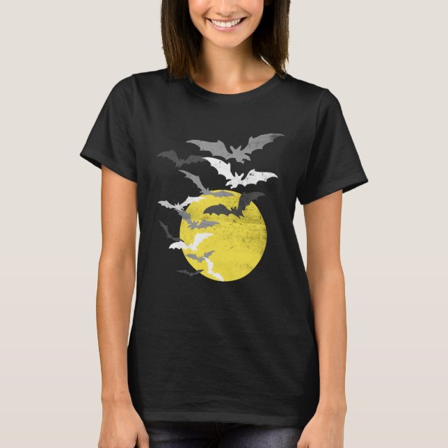 Camiseta Bat Swarm at Full Moon Vintage (Anverso)