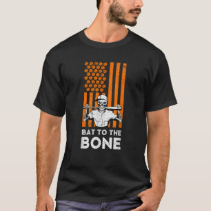 Camiseta Bat to the Bone Halloween Baseball Skeleton Baseba