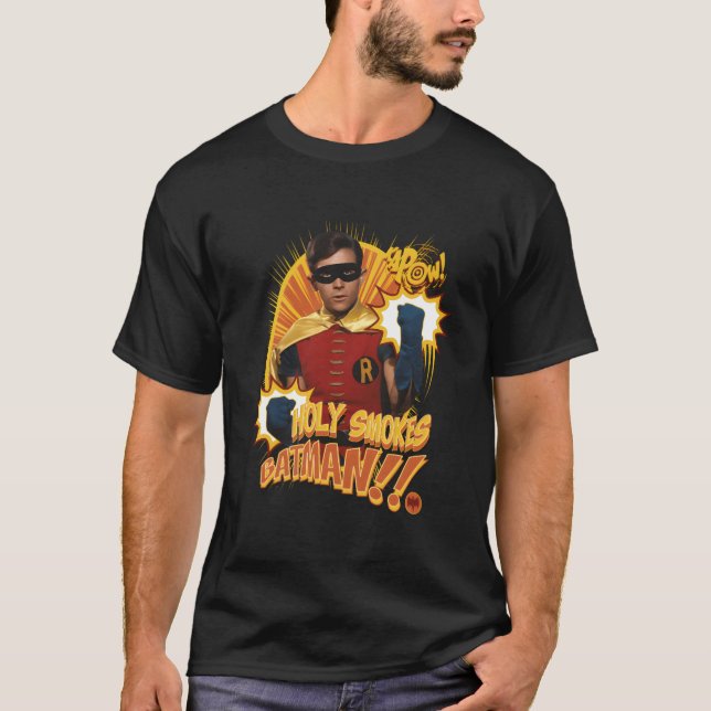 Camiseta Bat Tv Show Holy Smoke Bat Robin Portrait (Anverso)