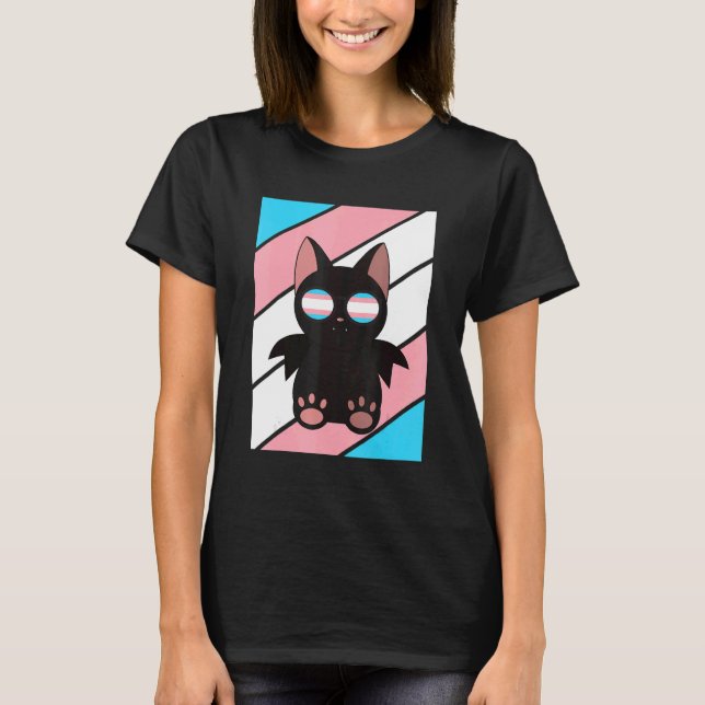 Camiseta Bat With Pride Transgender Flag LGBTQ Proud Ally P (Anverso)