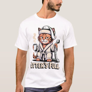 Camiseta Bata de gato gruñón llena de humor felino