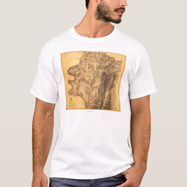 Camiseta Batalla de Antietam - mapa panorámico 6 de la (Anverso)