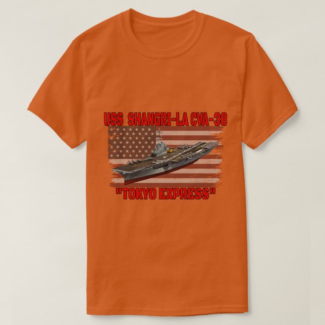 Camiseta Batalla de aviones USS ShangriLa CVA38 (Diseño del anverso)