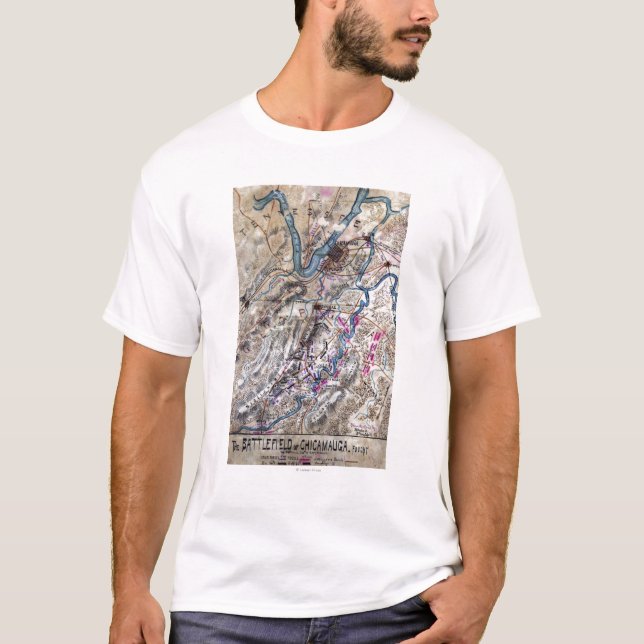 Camiseta Batalla de Chickamauga - mapa panorámico de la (Anverso)