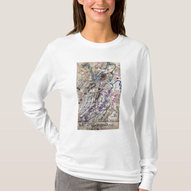 Camiseta Batalla de Chickamauga - mapa panorámico de la (Anverso)