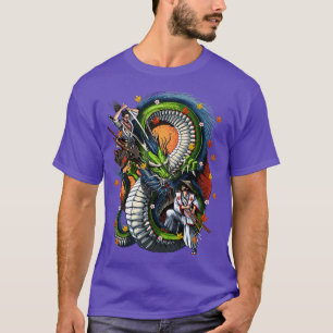 Camiseta Batalla de Dragon Samurai Japonés
