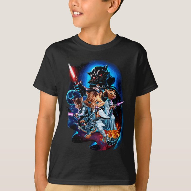 Camiseta Batalla de Galaxia Épica del Guerrero del Gato, Es (Anverso)