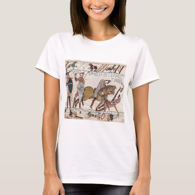 Camiseta Batalla de Hastings - Tapiz Bayeux Rey Harold (Anverso)