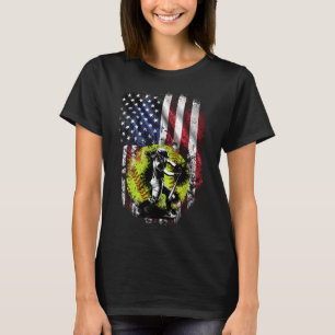 Camiseta Batalla de softball patriótica con bandera estadou