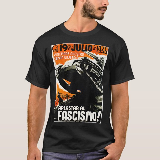 Camiseta Batalla de tanque de la guerra civil española rega (Anverso)