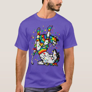 Camiseta Batalla de Unicornio contra Llama por el arcoiris
