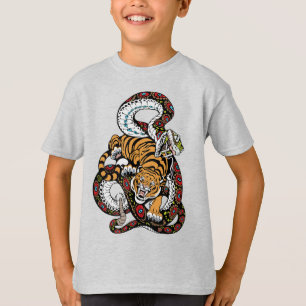 Camiseta Batalla Épica: Arte de Tigre vs. Serpiente