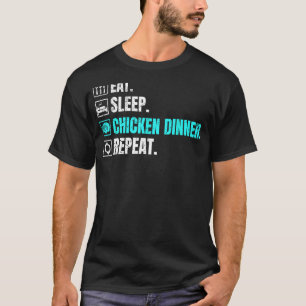 Camiseta Batalla Royale Eat Sleep Chicken Cena Repetir a lo