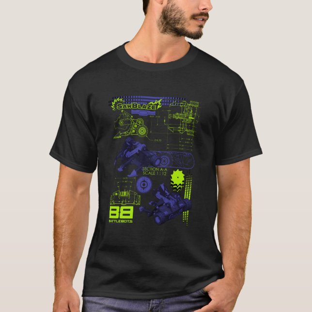 Camiseta Batallas Sawblaze Battle Schematics (Anverso)