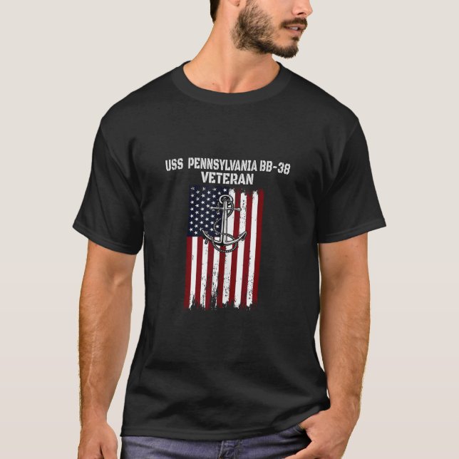Camiseta Batallero USS Pennsylvania BB 38 Veteran Warship (Anverso)