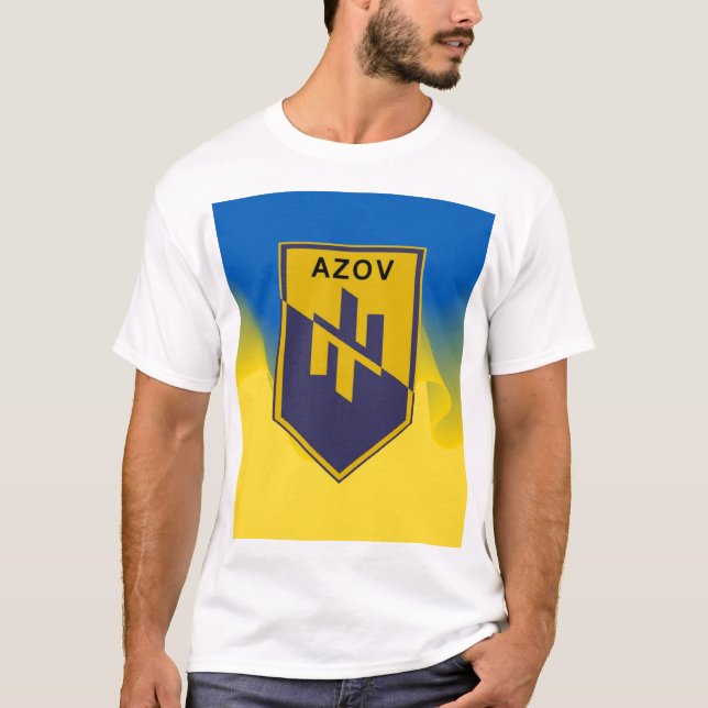 Camiseta Batallón AZOV azul amarillo (Anverso)